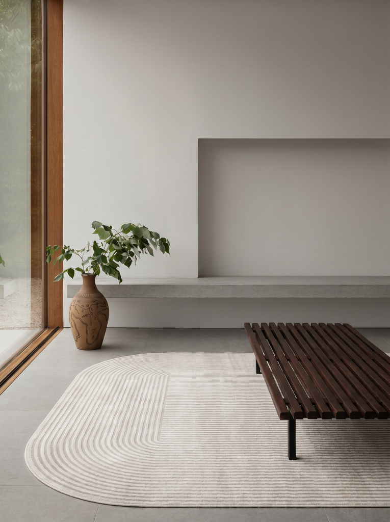 Monza Geometrik Desenli Yüksek Kalite Sık Dokuma Parlak Modern Salon Halısı 03 CREAM GREY