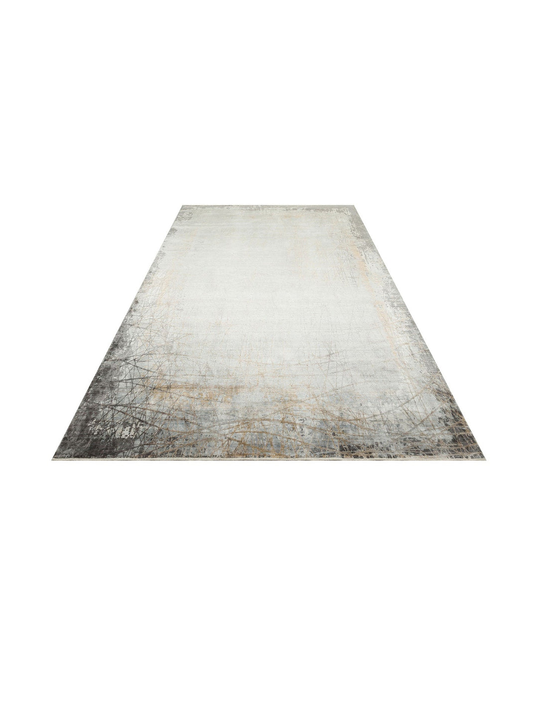 Mumbai Serisi Klasik Desenli Yüksek Kalite Sık Dokuma Parlak Salon Halısı 09 GREY GOLD - Carpetdocia