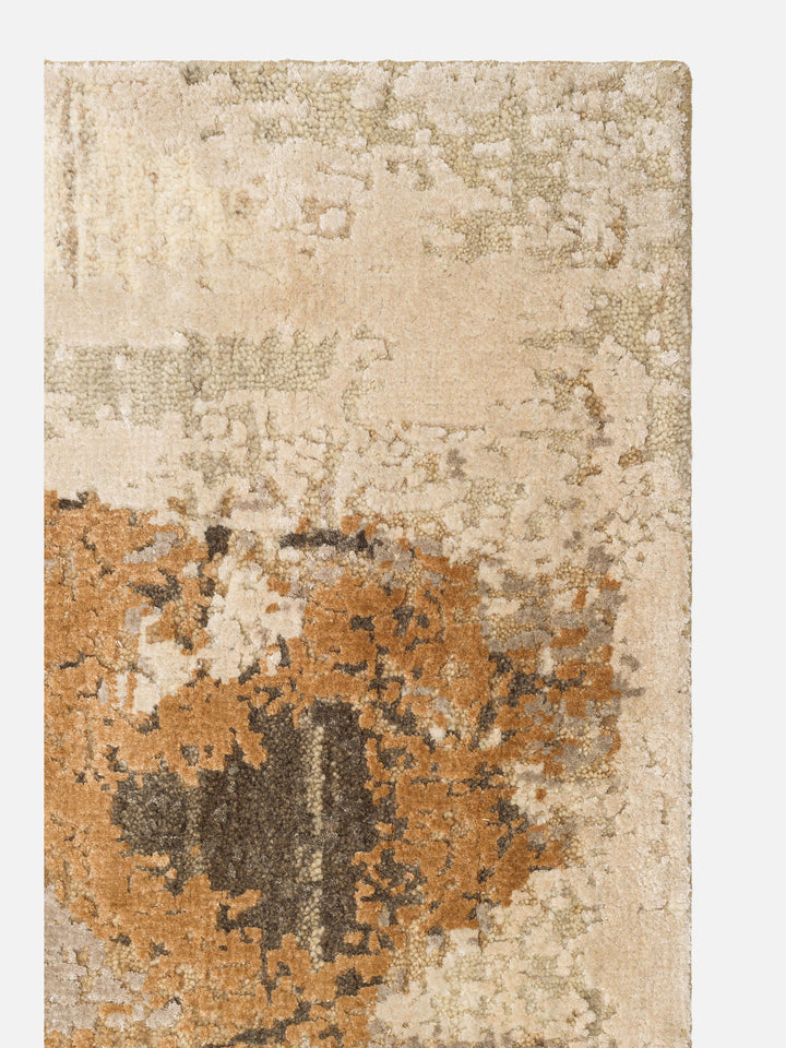 Floransa Serisi Yün ve Bambu İpeği El Dokuma Halı 3557 PEBBLE SAND BEIGE - Carpetdocia - görünüm 1