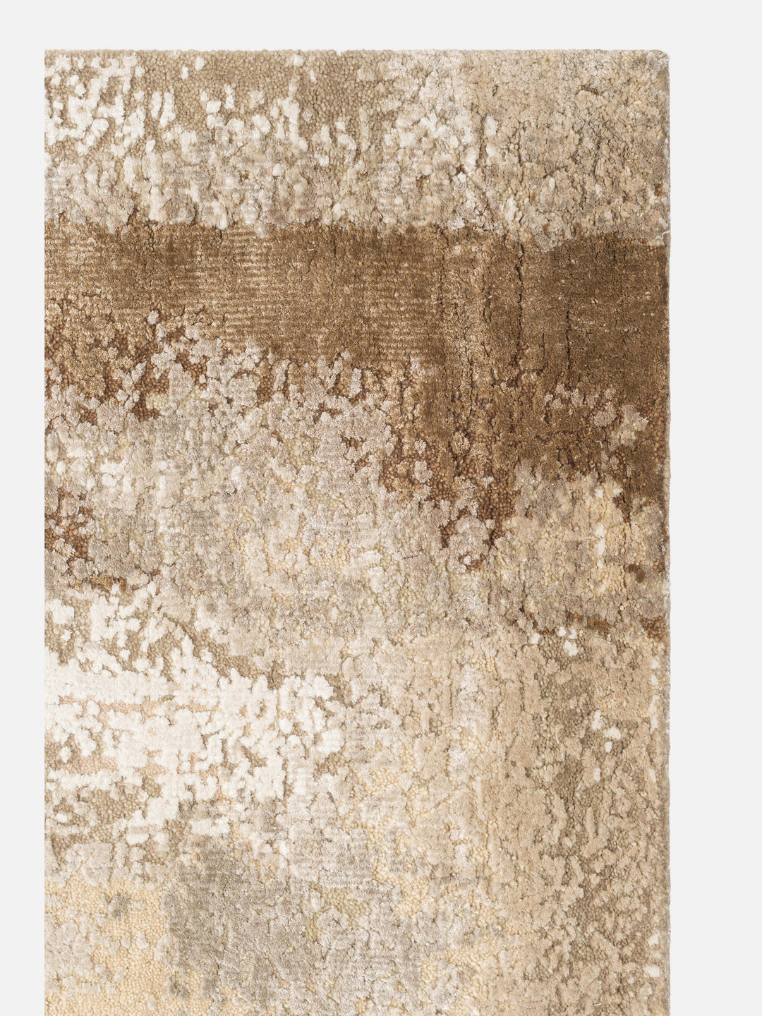 Floransa Serisi Yün ve Bambu İpeği El Dokuma Halı 3585 BEIGE SILVER MINK - Carpetdocia - görünüm 1