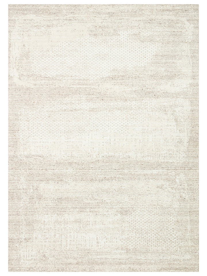 Palette Series 100% Natural Wool Viscose Cotton Hand Woven Scandinavian Living Room Carpet BEIGE