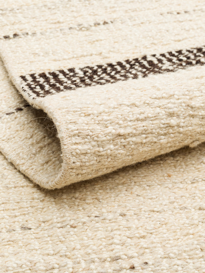 Oasis %100 Yün El Emeği ile Üretilen Kilim IVORY ESPRESSO kıvrım detayı