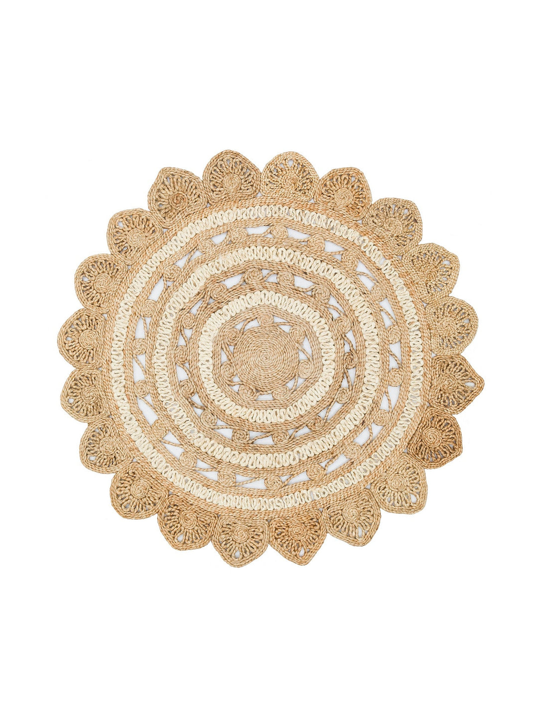 Only Jüt Yuvarlak ve Oval %100 Naturel Oturma Odası Antre Mutfak Balkon El Dokuma Halı CA105NATWHXW - Carpetdocia