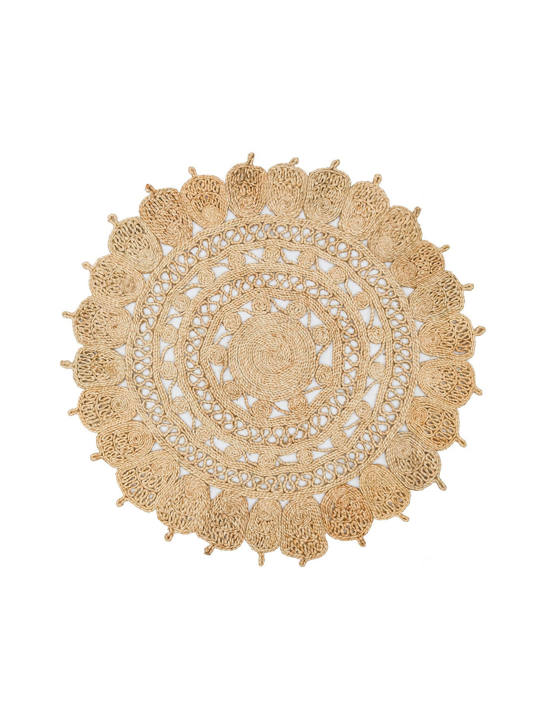 Only Jüt Yuvarlak ve Oval %100 Naturel Oturma Odası Antre Mutfak Balkon El Dokuma Halı CA108NATXW - Carpetdocia