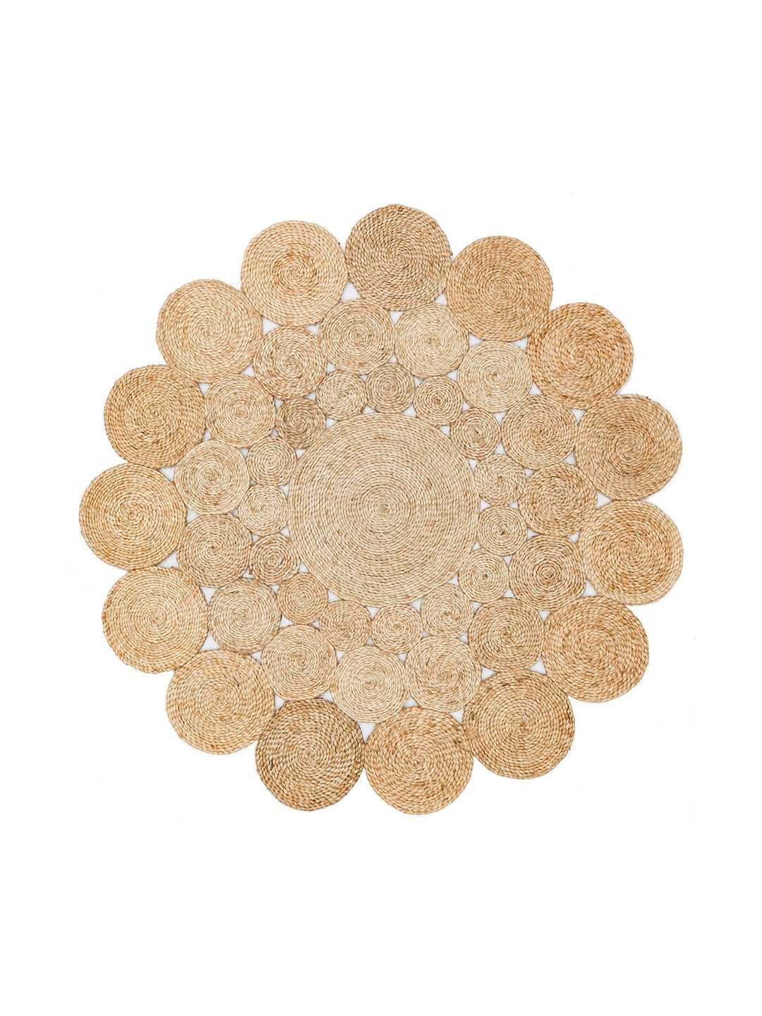 Only Jüt Yuvarlak ve Oval %100 Naturel Oturma Odası Antre Mutfak Balkon El Dokuma Halı CA111NATXW - Carpetdocia