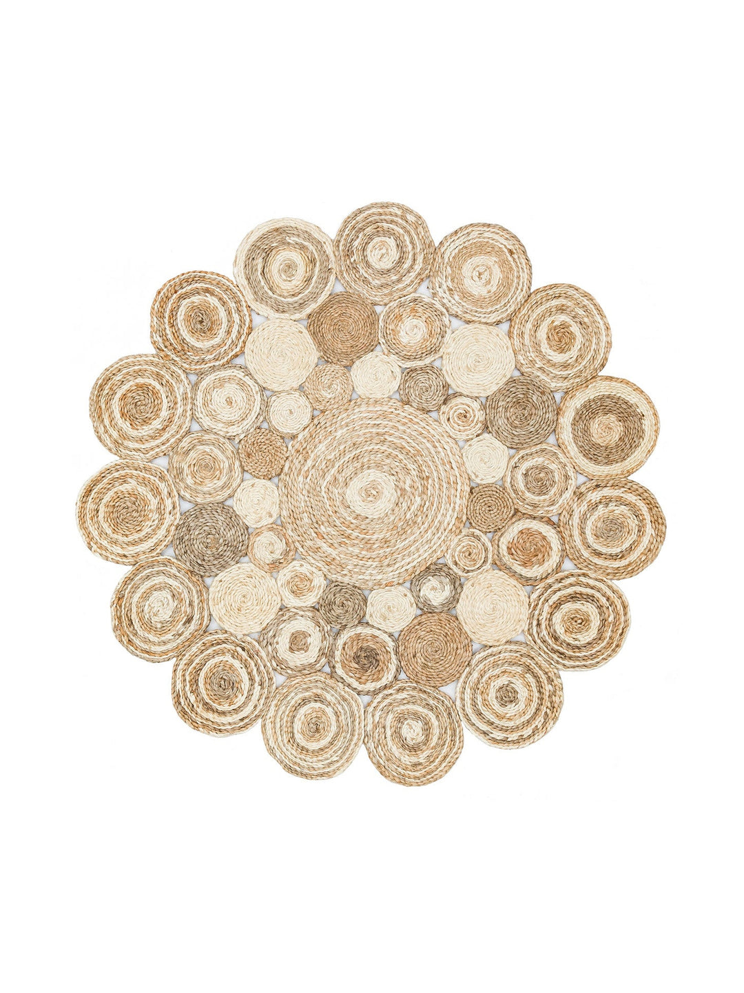 Only Jüt Yuvarlak ve Oval %100 Naturel Oturma Odası Antre Mutfak Balkon El Dokuma Halı CA111WHMLXW - Carpetdocia