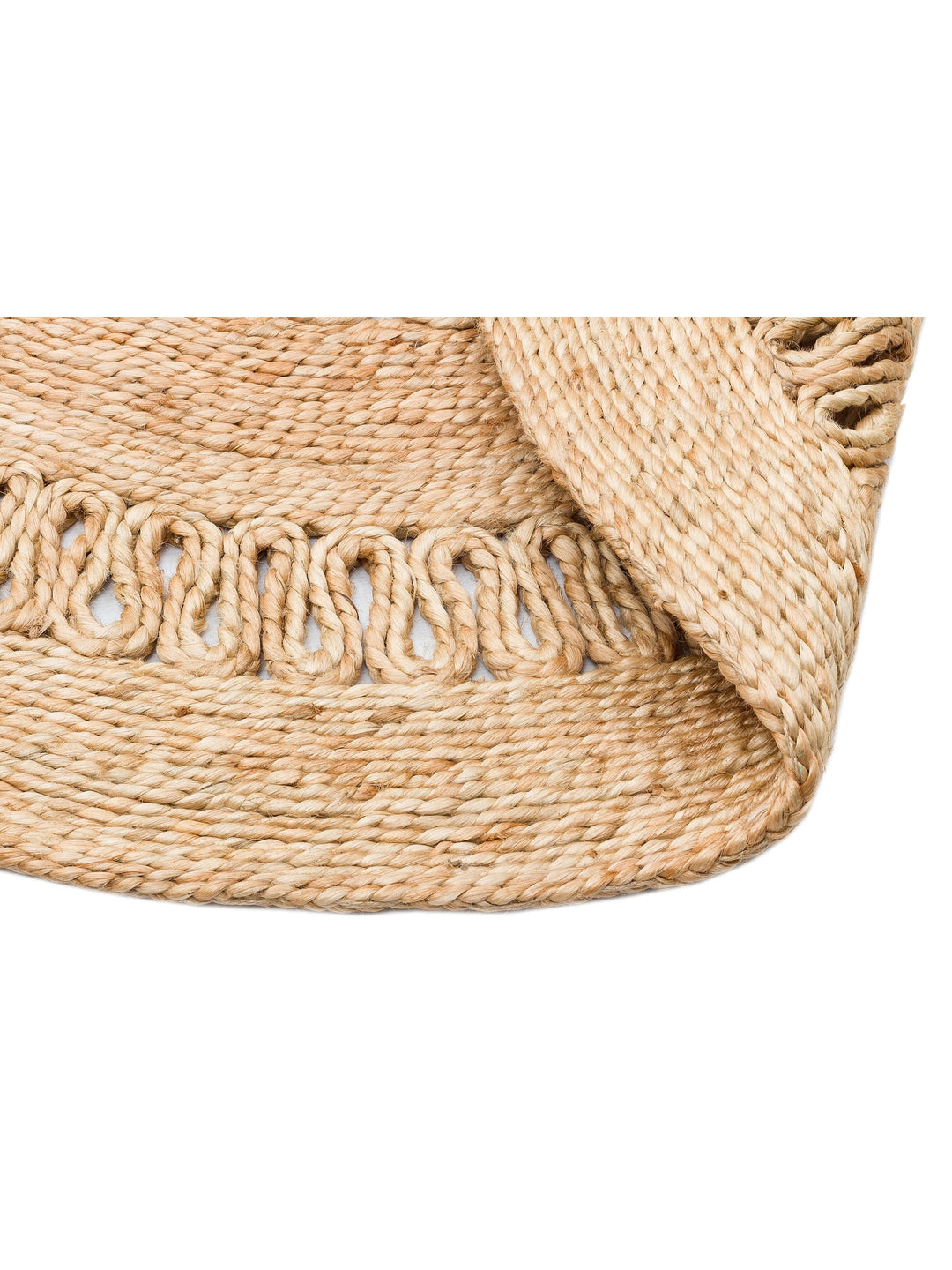 Only Jüt Yuvarlak ve Oval %100 Naturel Oturma Odası Antre Mutfak Balkon El Dokuma Halı CA112NATXW - Carpetdocia