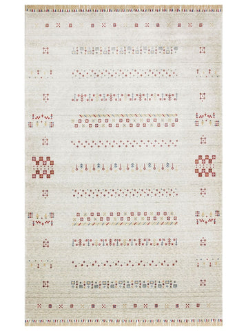 Oushak Carnaval %100 Naturel Kolay Temizlenir El Emeğiyle Üretilen TENCEL™ Modern Uşak Halısı 06 BEIGE