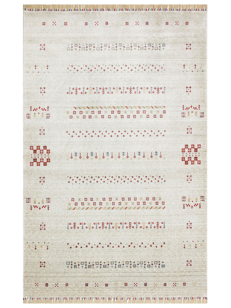 Oushak Carnaval %100 Naturel Kolay Temizlenir El Emeğiyle Üretilen TENCEL™ Modern Uşak Halısı 06BEJ