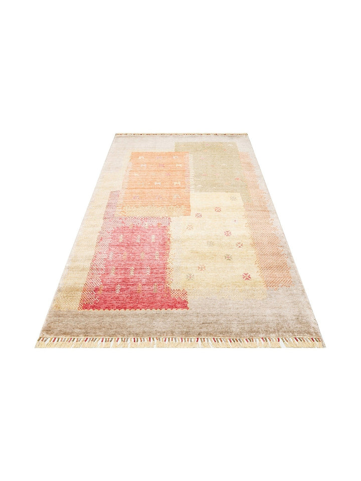 Oushak Carnaval 100% Natural Easy to Clean Handmade TENCEL™ Modern Uşak Carpet 07 BEIGE AUTUMN