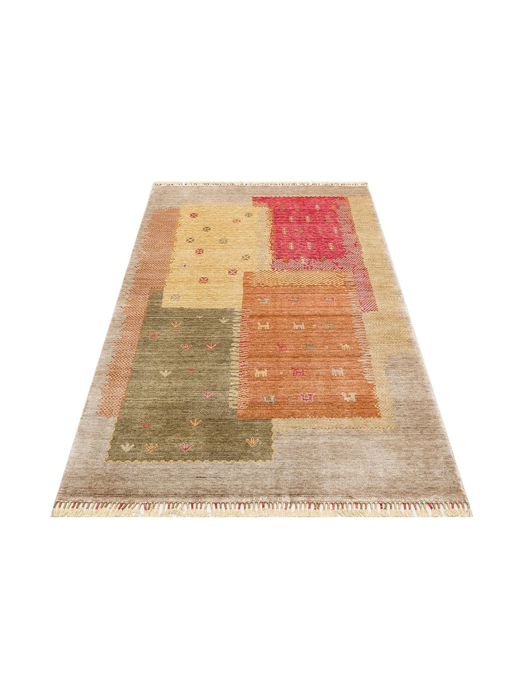 Oushak Carnaval 100% Natural Easy to Clean Handmade TENCEL™ Modern Uşak Carpet 07 BEIGE AUTUMN