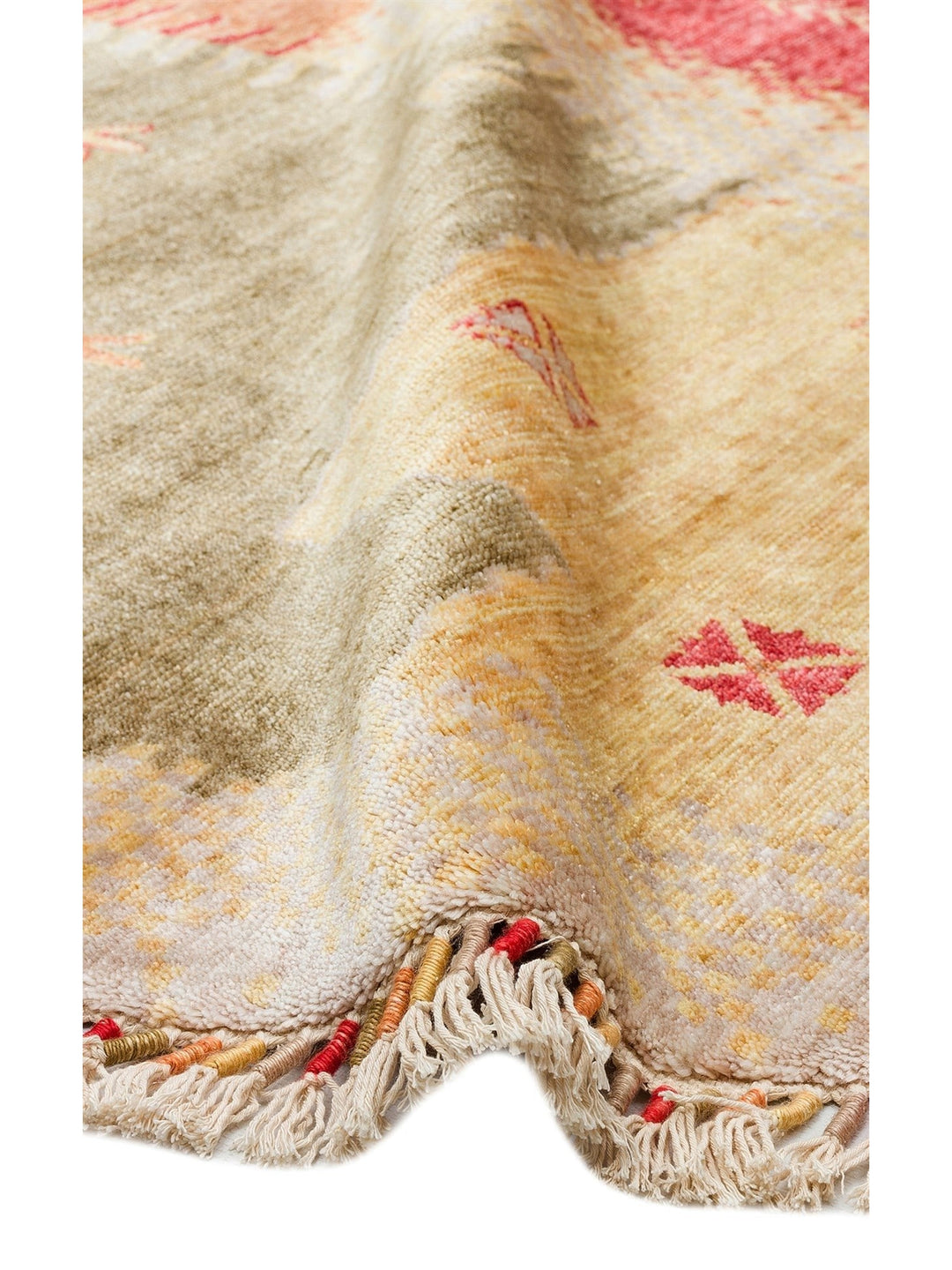 Oushak Carnaval %100 Naturel Kolay Temizlenir El Emeğiyle Üretilen TENCEL™ Modern Uşak Halısı 07 BEIGE AUTUMN Q