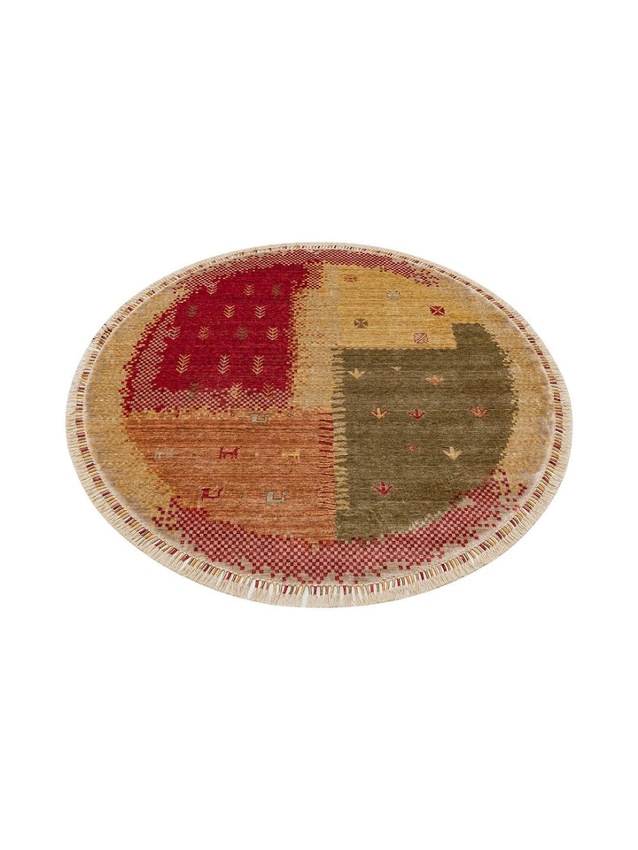 Oushak Carnaval %100 Naturel Kolay Temizlenir El Emeğiyle Üretilen TENCEL™ Modern Uşak Halısı 07 BEIGE AUTUMN Q