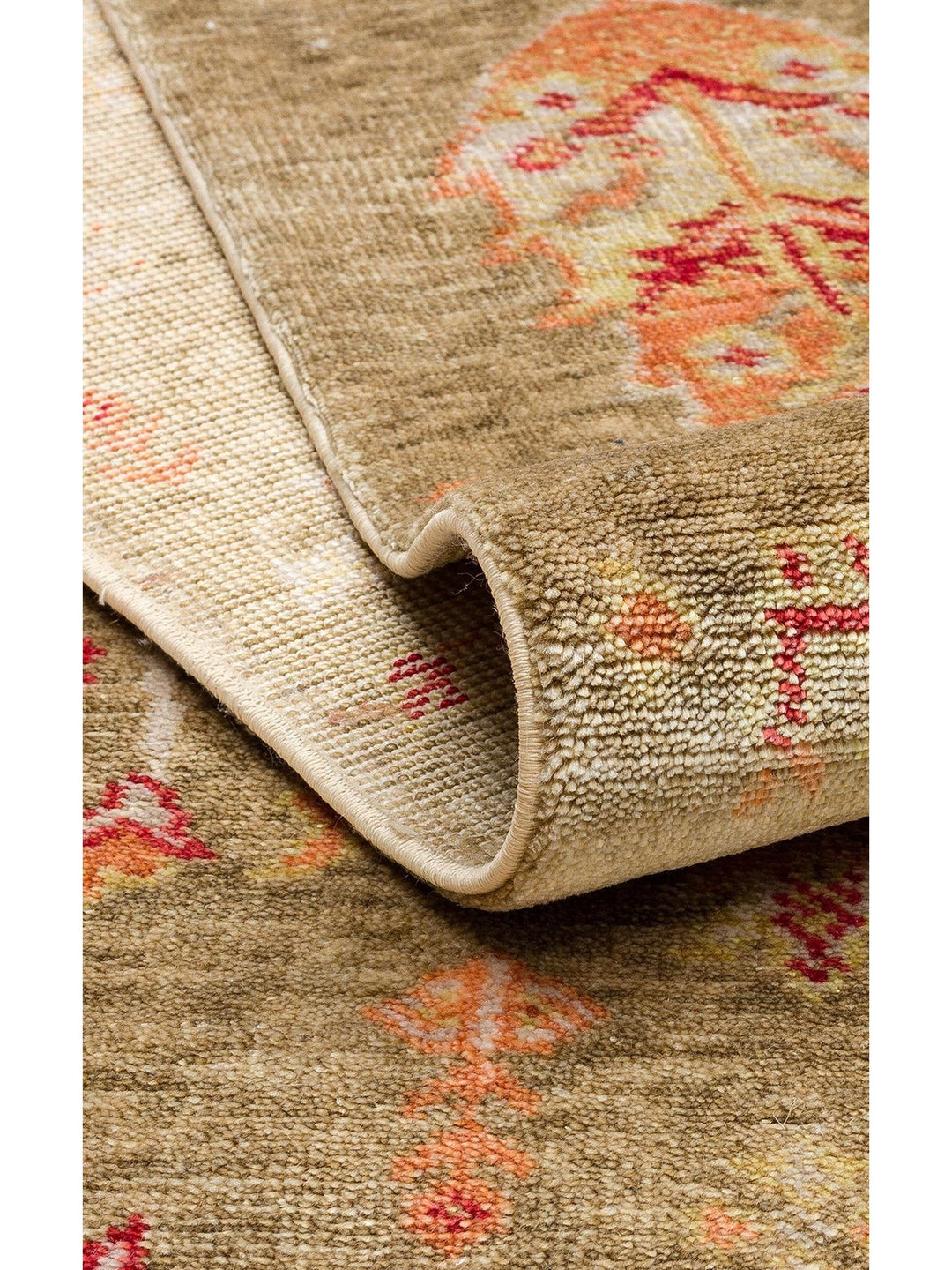 Oushak Carnaval Tapis Uşak Moderne TENCEL™ 100 % Naturel, Facile à Nettoyer, Fait Main 08 GREEN AUTUMN  