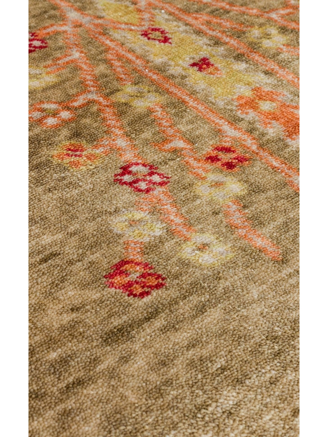 Oushak Carnaval Tapis Uşak Moderne TENCEL™ 100 % Naturel, Facile à Nettoyer, Fait Main 08 GREEN AUTUMN  