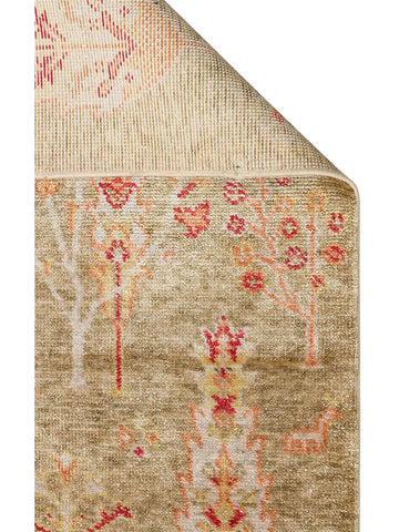 Oushak Carnaval %100 Naturel Kolay Temizlenir El Emeğiyle Üretilen TENCEL™ Modern Uşak Halısı 08 GREEN AUTUMN