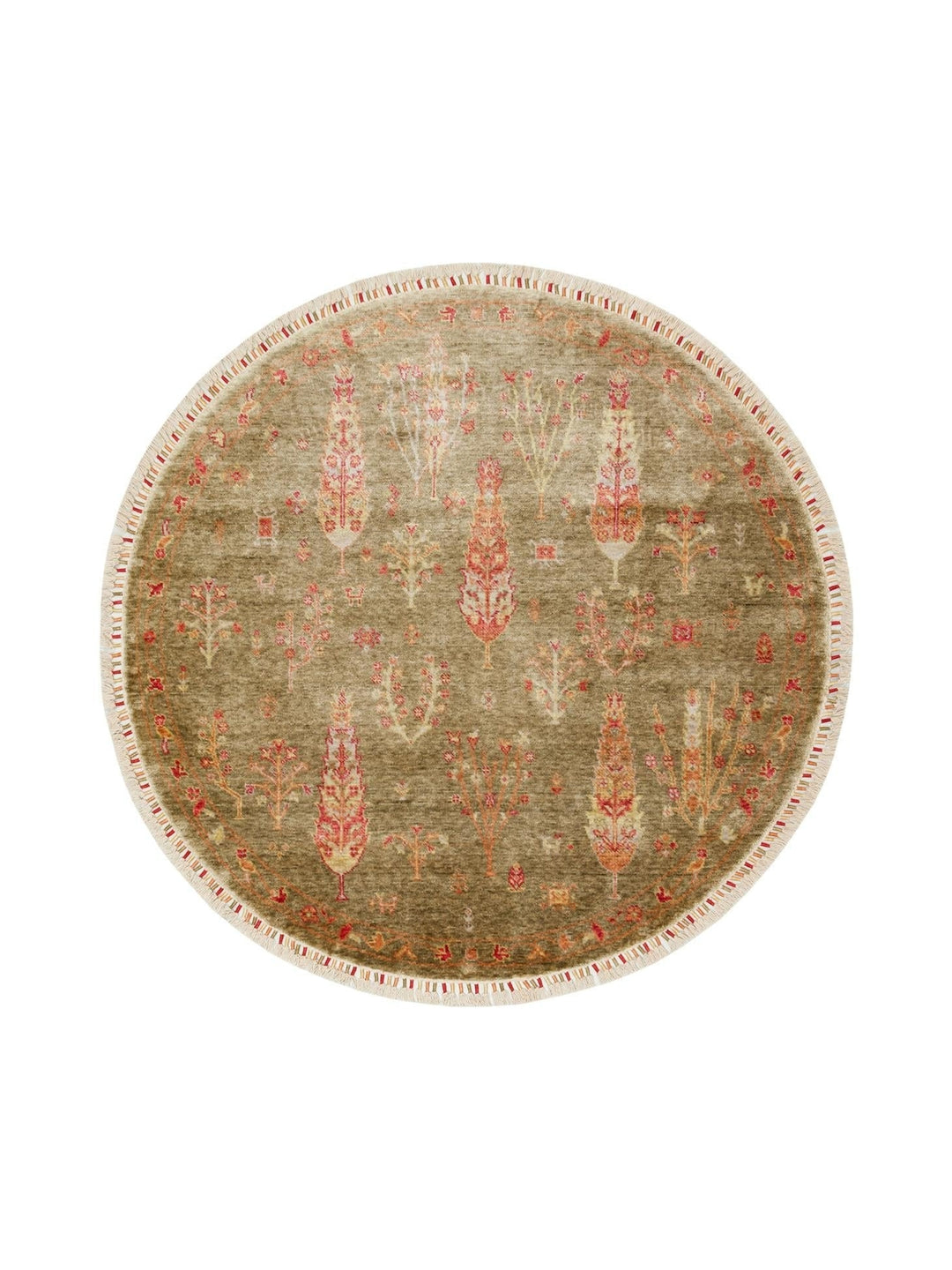 Oushak Carnaval %100 Naturel Kolay Temizlenir El Emeğiyle Üretilen TENCEL™ Modern Uşak Halısı 08 GREEN AUTUMN Q