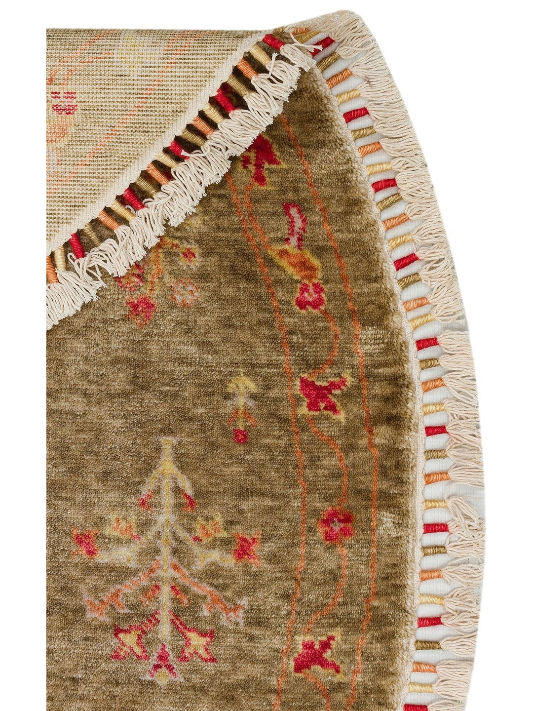 Oushak Carnaval %100 Naturel Kolay Temizlenir El Emeğiyle Üretilen TENCEL™ Modern Uşak Halısı 08 GREEN AUTUMN Q