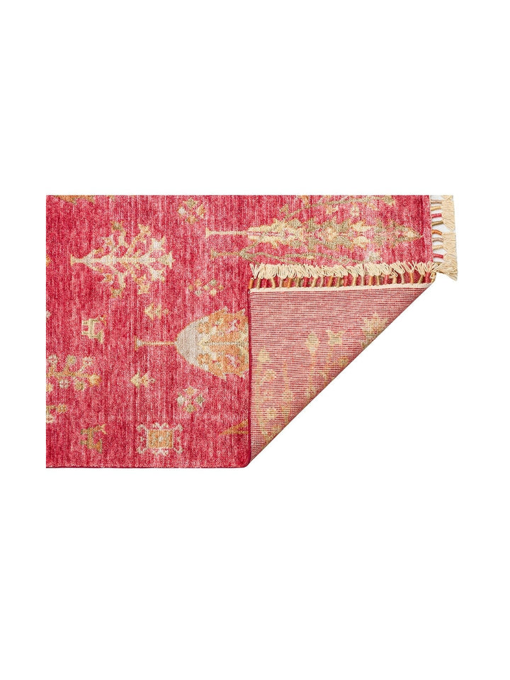 Oushak Carnaval 100% Natural Easy to Clean Handmade TENCEL™ Modern Uşak Carpet 08 RED AUTUMN