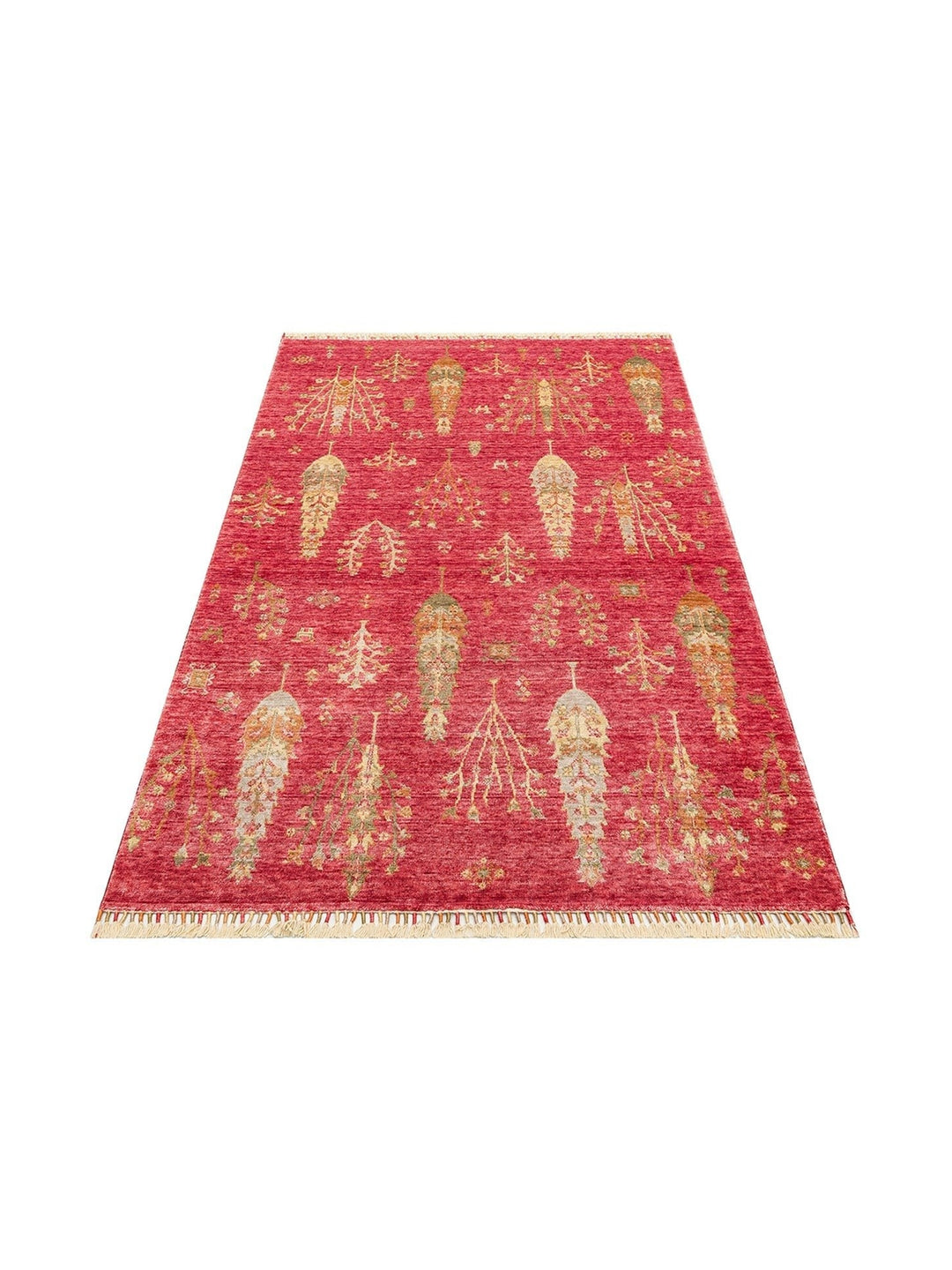 Oushak Carnaval 100% Natural Easy to Clean Handmade TENCEL™ Modern Uşak Carpet 08 RED AUTUMN