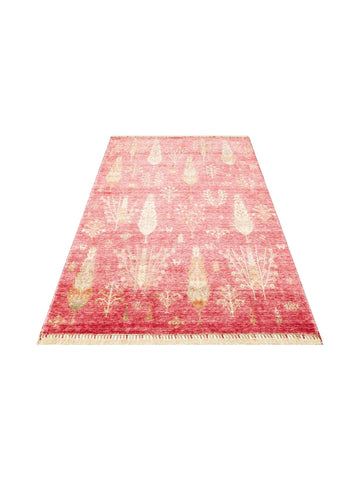 Oushak Carnaval %100 Naturel Kolay Temizlenir El Emeğiyle Üretilen TENCEL™ Modern Uşak Halısı 08 RED AUTUMN