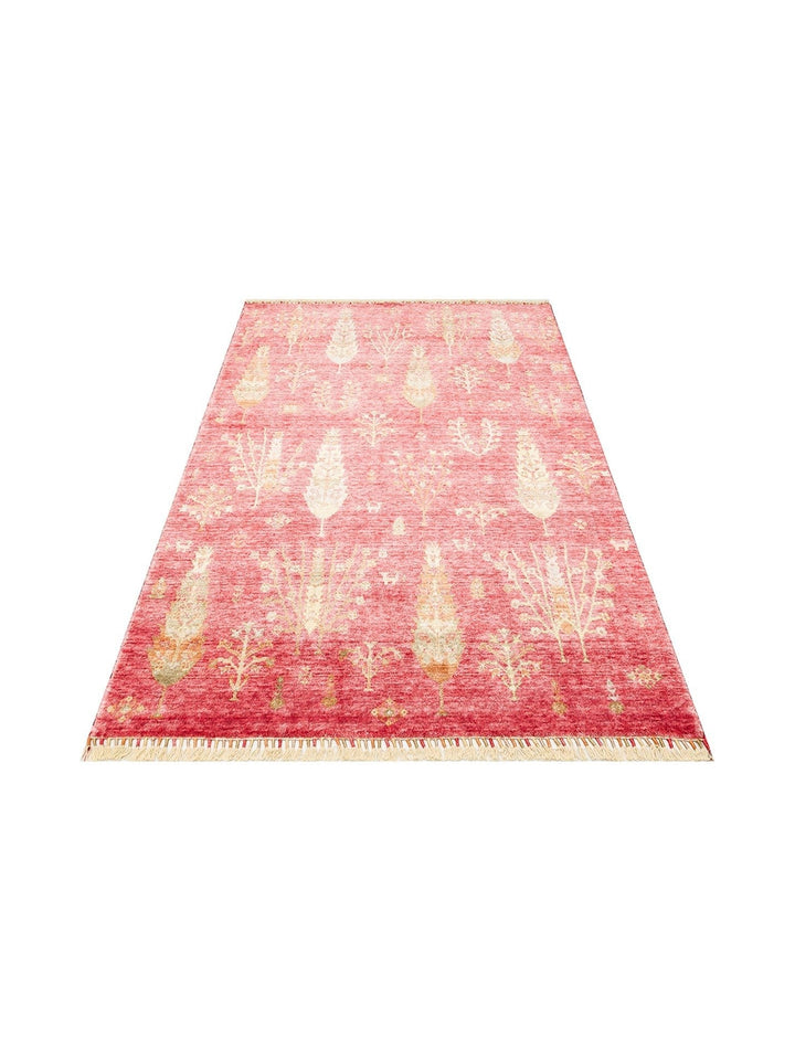 Oushak Carnaval 100% Natural Easy to Clean Handmade TENCEL™ Modern Uşak Carpet 08 RED AUTUMN