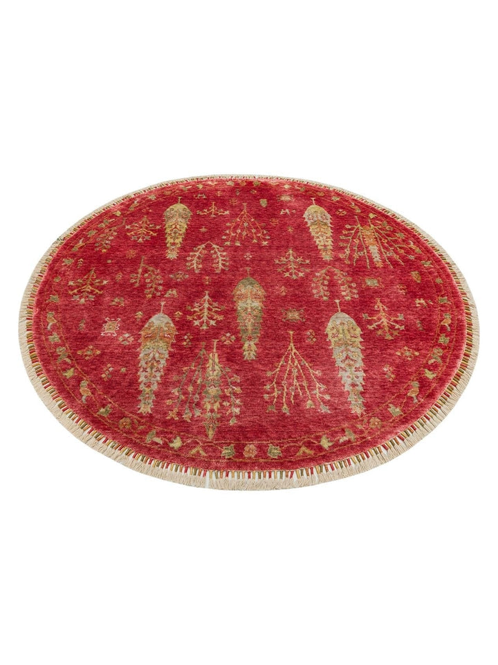 Oushak Carnaval 100% Natural Easy to Clean Handmade TENCEL™ Modern Uşak Carpet 08 RED AUTUMN Q