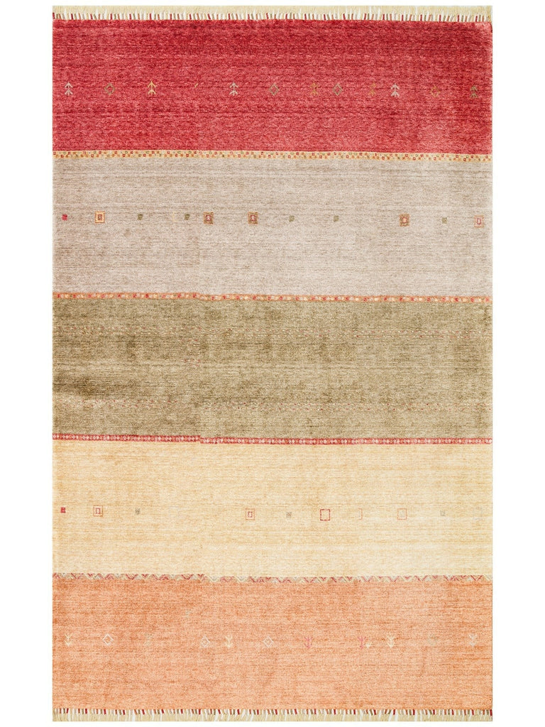 Oushak Carnaval 100% Natural Easy to Clean Handmade TENCEL™ Modern Uşak Carpet 11 RED AUTUMN
