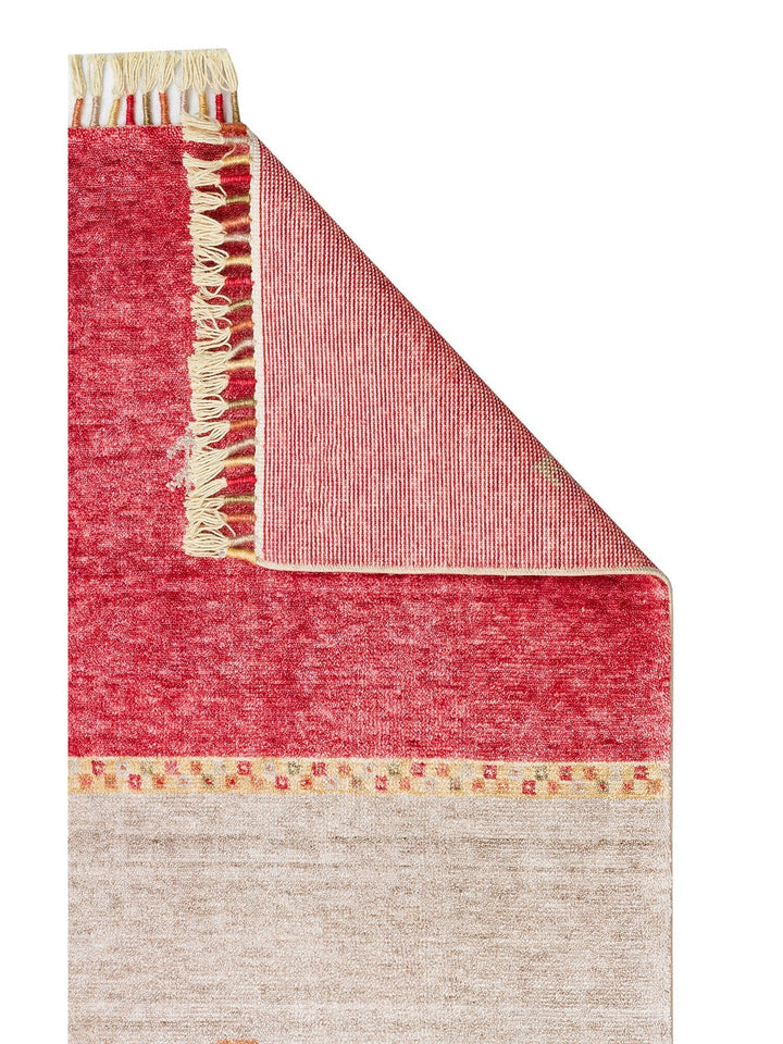 Oushak Carnaval 100% Natural Easy to Clean Handmade TENCEL™ Modern Uşak Carpet 11 RED AUTUMN
