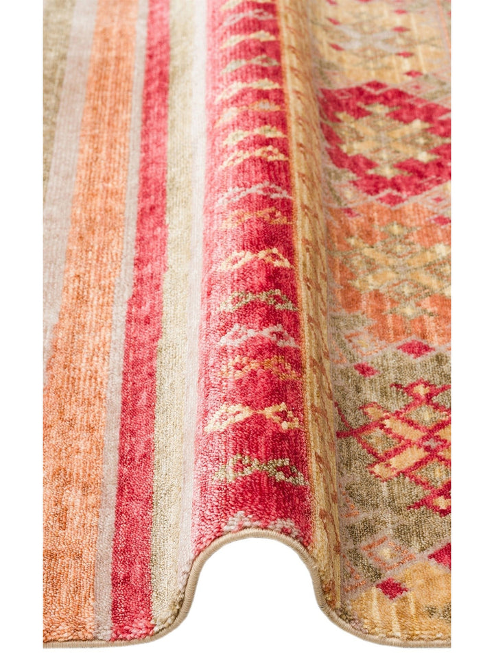 Oushak Carnaval 100% Natural Easy to Clean Handmade TENCEL™ Modern Uşak Carpet 12 RED AUTUMN