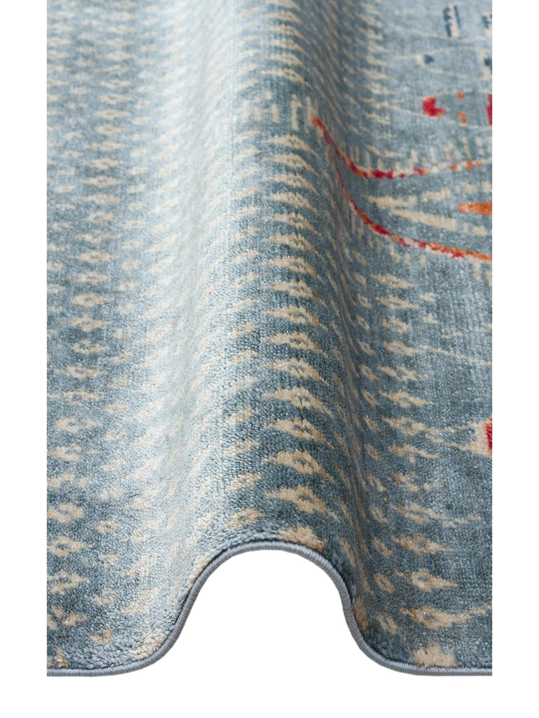Oushak Carnaval 100% Natural Easy to Clean Handmade TENCEL™ Modern Uşak Carpet 15 AQUA MULTY