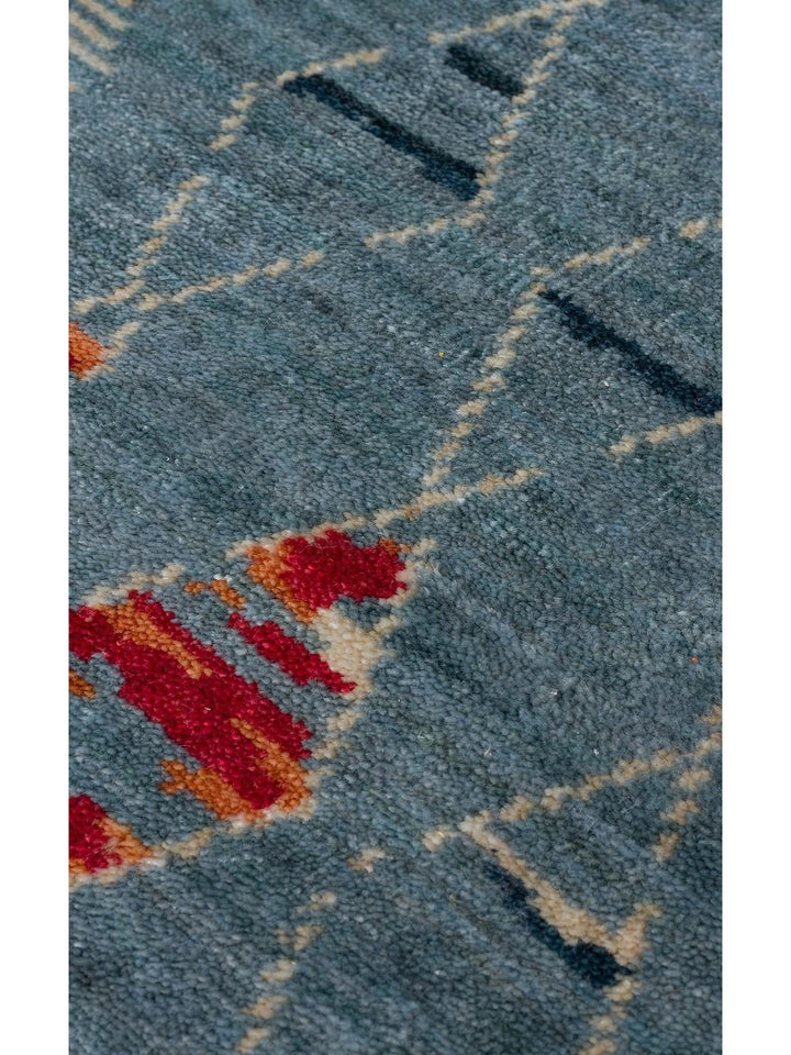 Oushak Carnaval 100% Natural Easy to Clean Handmade TENCEL™ Modern Uşak Carpet 15 AQUA MULTY