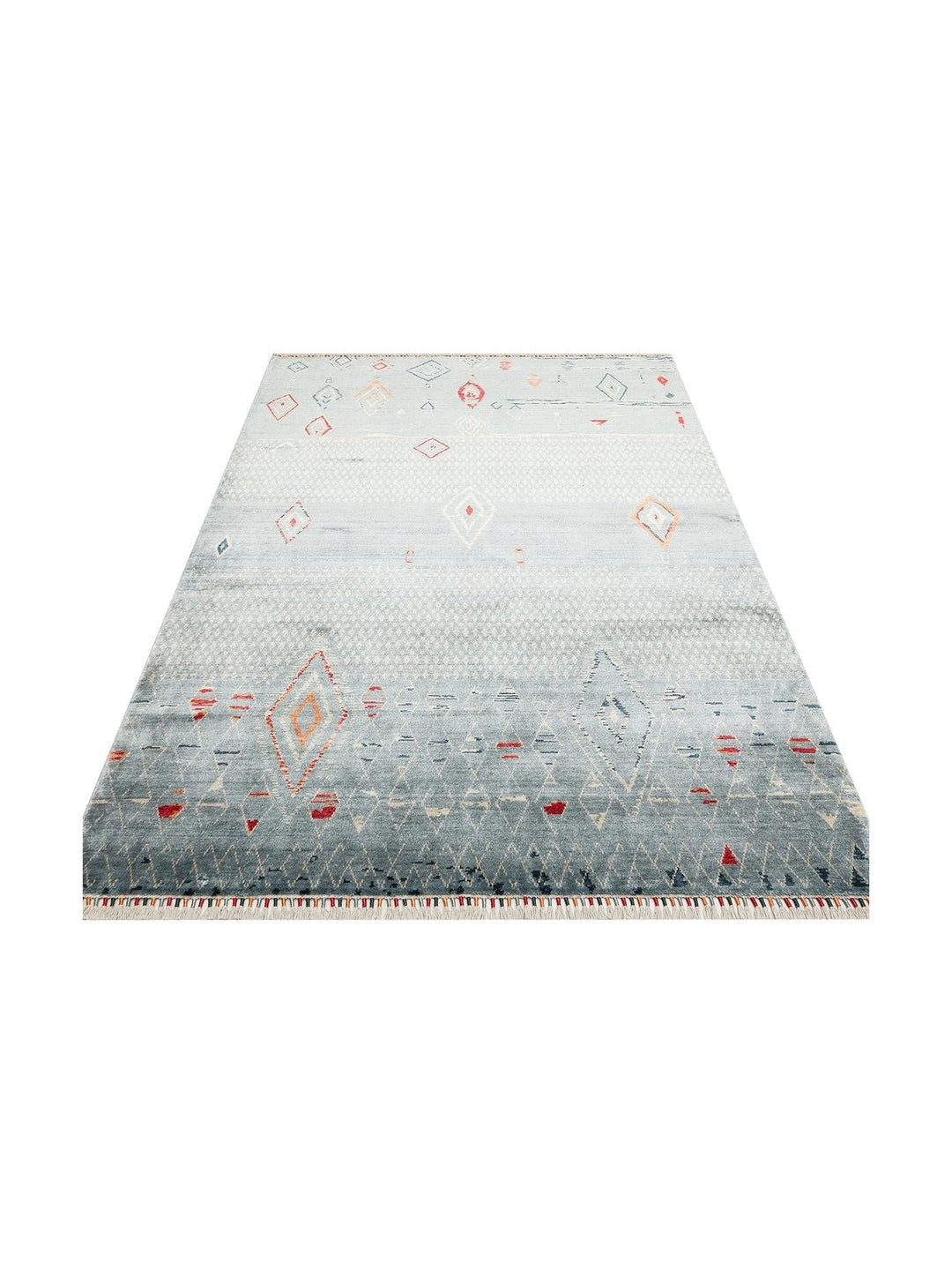 Oushak Carnaval 100% Natural Easy to Clean Handmade TENCEL™ Modern Uşak Carpet 15 AQUA MULTY