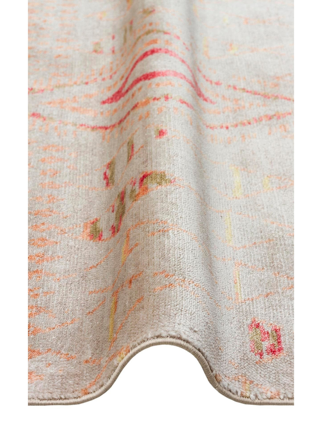 Oushak Carnaval %100 Naturel Kolay Temizlenir El Emeğiyle Üretilen TENCEL™ Modern Uşak Halısı 15 BEIGE AUTUMN