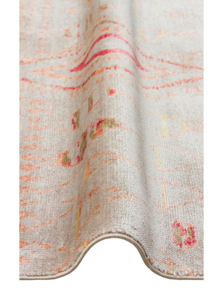 Oushak Carnaval %100 Naturel Kolay Temizlenir El Emeğiyle Üretilen TENCEL™ Modern Uşak Halısı 15 BEIGE AUTUMN