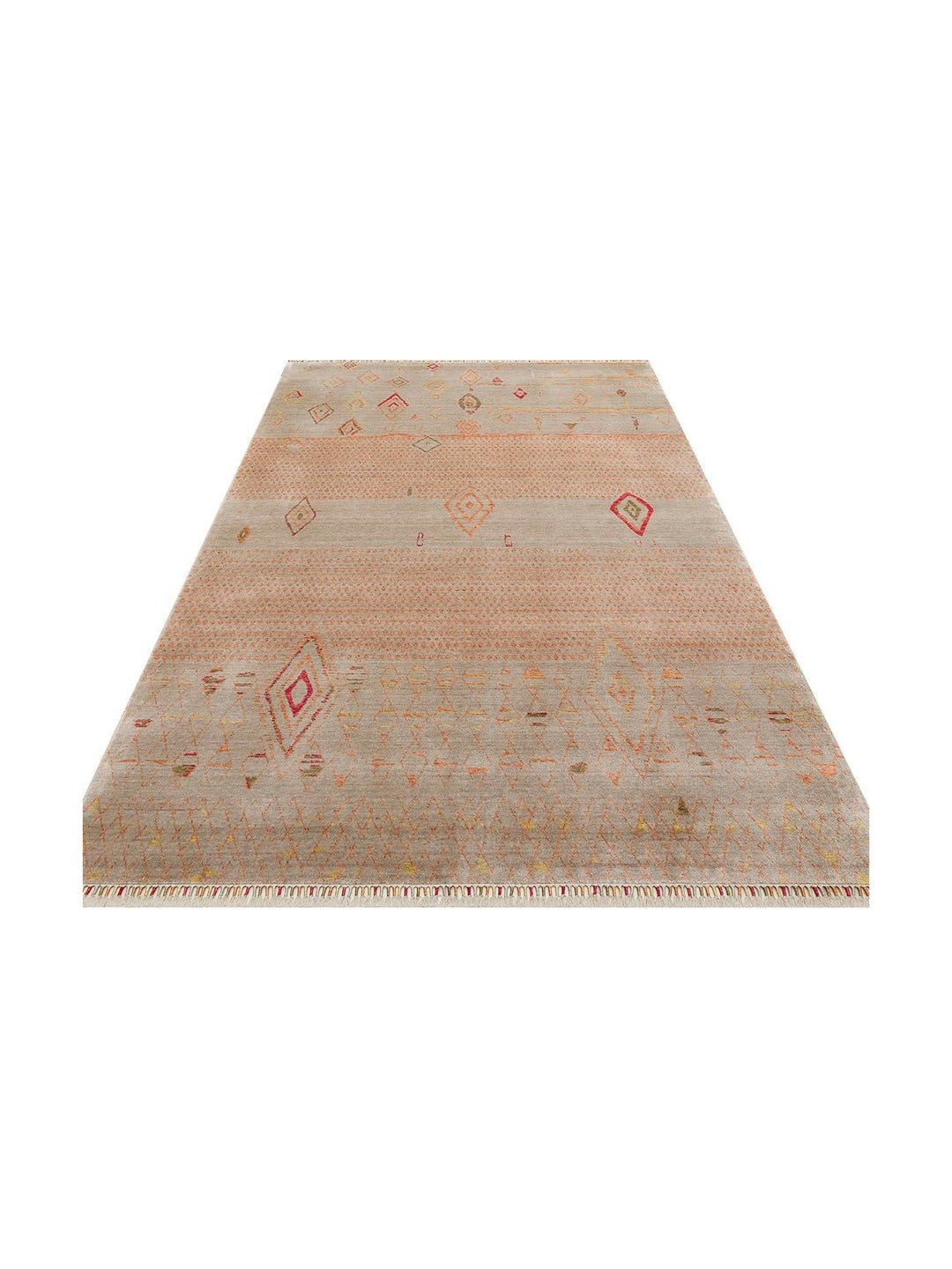 Oushak Carnaval %100 Naturel Kolay Temizlenir El Emeğiyle Üretilen TENCEL™ Modern Uşak Halısı 15 BEIGE AUTUMN