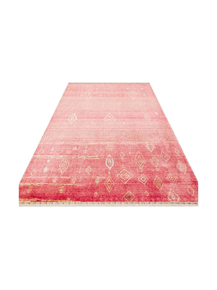 Oushak Carnaval 100% Natural Easy to Clean Handmade TENCEL™ Modern Uşak Carpet 15 RED AUTUMN