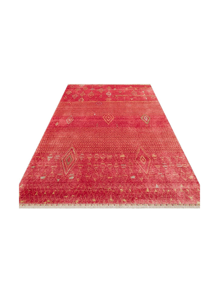 Oushak Carnaval 100% Natural Easy to Clean Handmade TENCEL™ Modern Uşak Carpet 15 RED AUTUMN