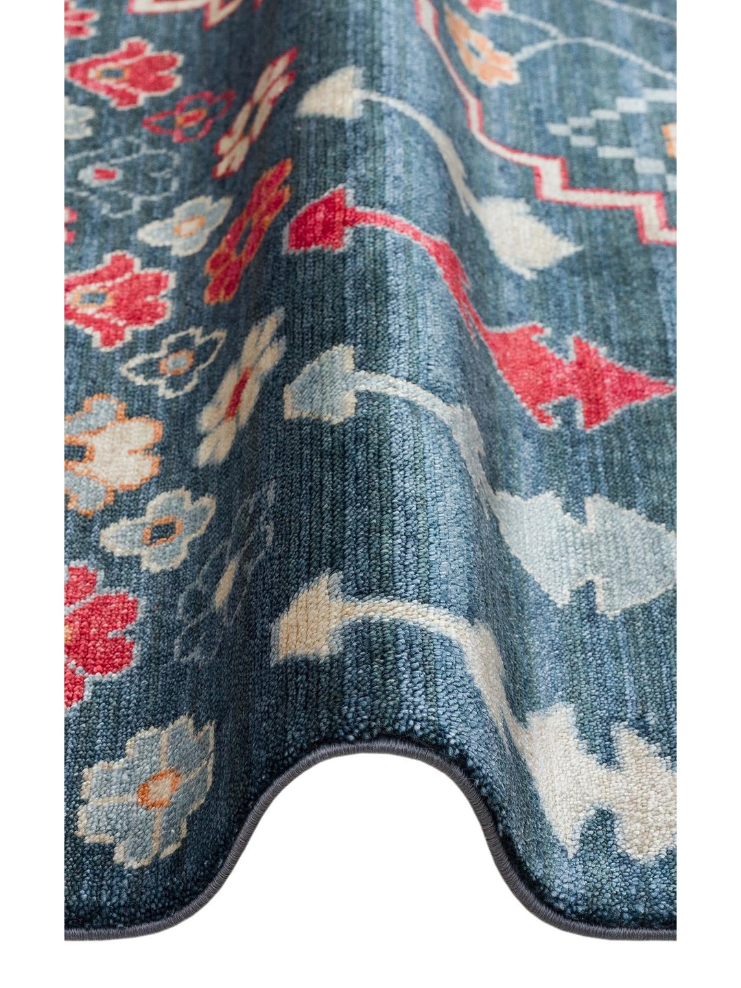 Oushak Carnaval 100% Natural Easy to Clean Handmade TENCEL™ Modern Uşak Carpet 17 NAVY MULTY
