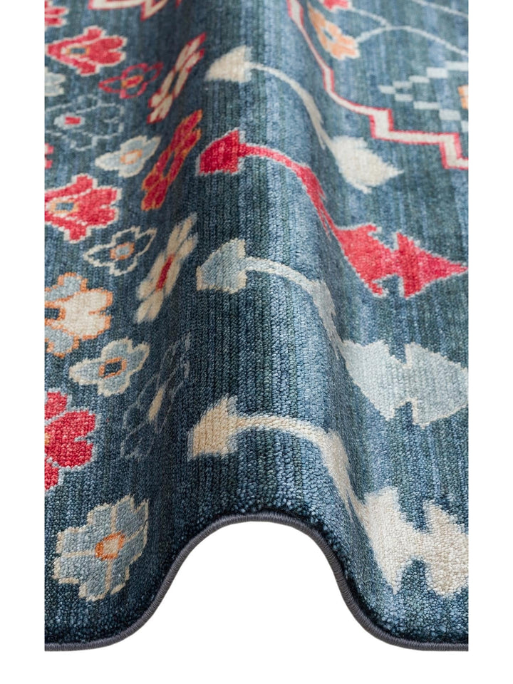 Oushak Carnaval 100% Natural Easy to Clean Handmade TENCEL™ Modern Uşak Carpet 17 NAVY MULTY