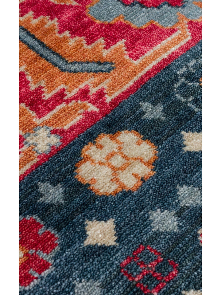 Oushak Carnaval 100% Natural Easy to Clean Handmade TENCEL™ Modern Uşak Carpet 17 NAVY MULTY