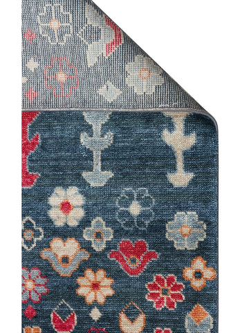 Oushak Carnaval 100%天然 易清洁 手工制作 TENCEL™ 现代乌沙克地毯 17 NAVY MULTY