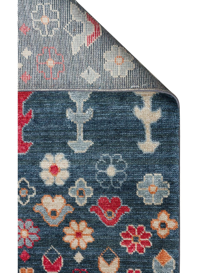 Oushak Carnaval 100% Natural Easy to Clean Handmade TENCEL™ Modern Uşak Carpet 17 NAVY MULTY