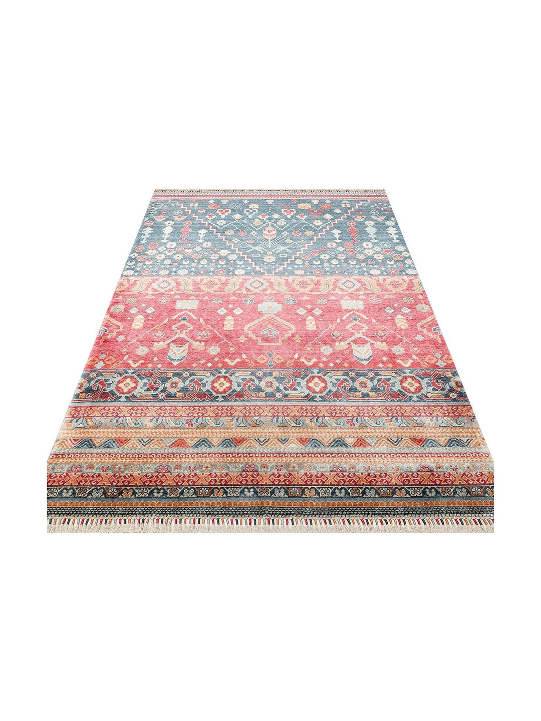 Oushak Carnaval 100% Natural Easy to Clean Handmade TENCEL™ Modern Uşak Carpet 17 NAVY MULTY