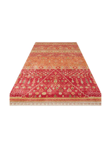 Oushak Carnaval 100%天然 易清洁 手工制作 TENCEL™ 现代乌沙克地毯 17 RED AUTUMN