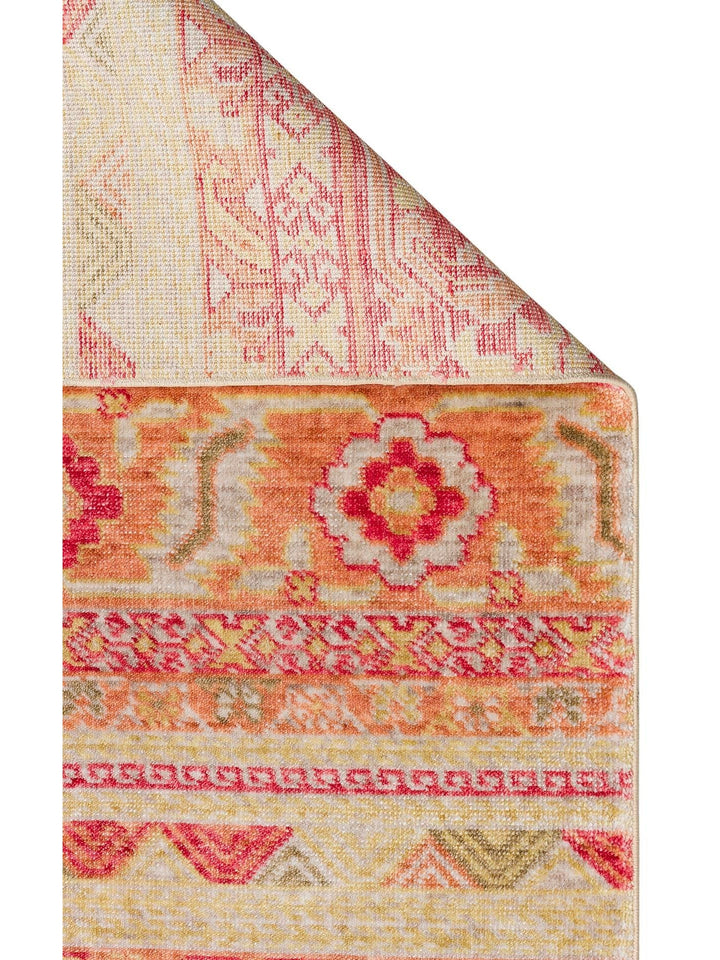 Oushak Carnaval 100% Natural Easy to Clean Handmade TENCEL™ Modern Uşak Carpet 17 RED AUTUMN