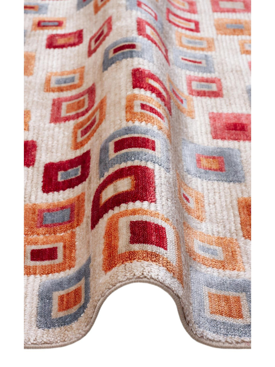 Oushak Carnaval 100% Natural Easy to Clean Handmade TENCEL™ Modern Uşak Carpet 21 BEIGE MULTY