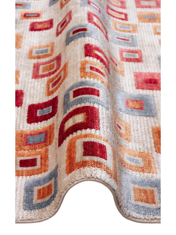 Oushak Carnaval 100% Natural Easy to Clean Handmade TENCEL™ Modern Uşak Carpet 21 BEIGE MULTY