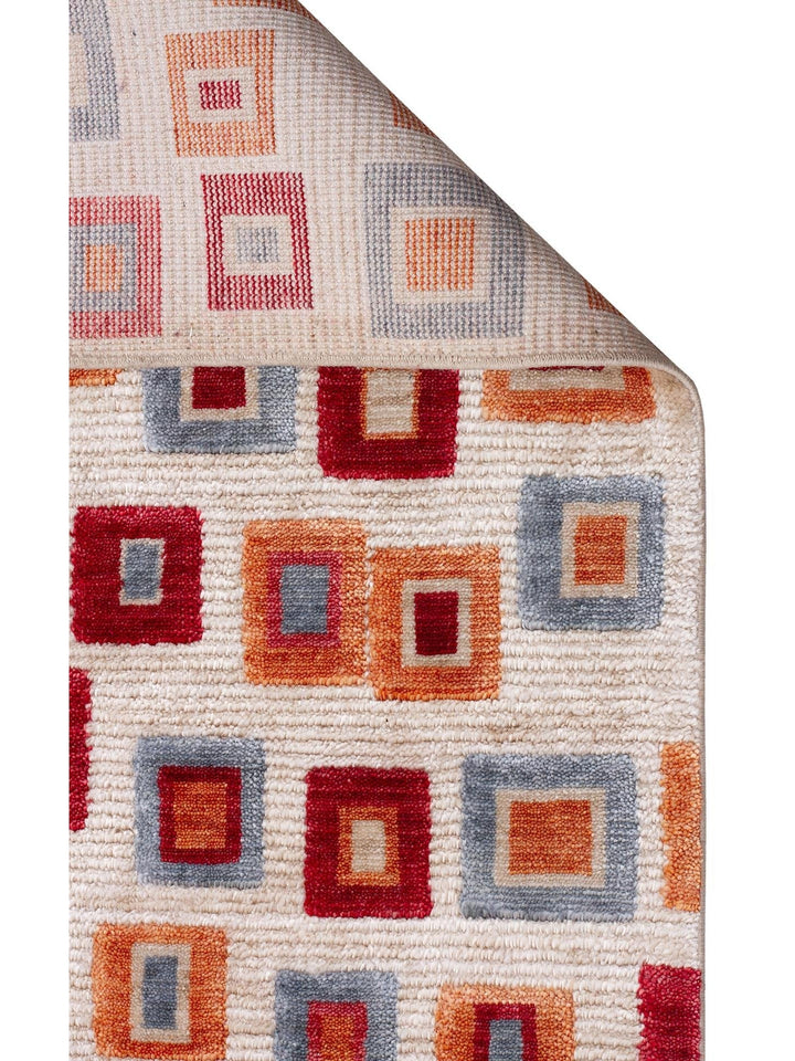 Oushak Carnaval 100% Natural Easy to Clean Handmade TENCEL™ Modern Uşak Carpet 21 BEIGE MULTY