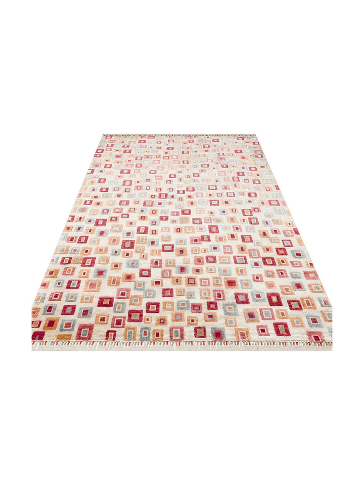 Oushak Carnaval 100% Natural Easy to Clean Handmade TENCEL™ Modern Uşak Carpet 21 BEIGE MULTY
